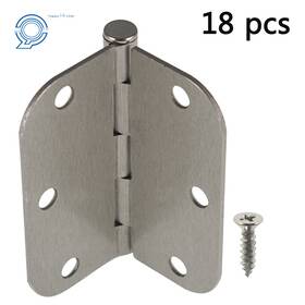 Hp53475 Happy19star 18 Pack Satin Nickel Door Hinges 3-1/2 Inch 3.5 3.5inch 2.2mm 5/8 Radius Corners