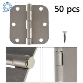 Hp53481 Happy19star Satin Nickel Interior Door Hinges 50 Pcs 3.5x3.5 Inch 2.2mm With 5/8 Radius Corners