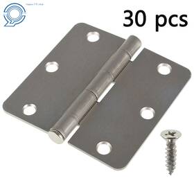 Hp53487 Happy19star New 3-1/2 Inch Satin Nickel Door Hinges 3.5 2.2mm And 1/4 Radius Corners 30-pack