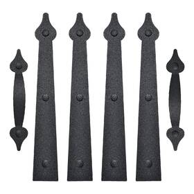 Happygate 750904077133 Garage Door Magnetic Decorative Hardware Carriage Accents Faux Hinges Handle