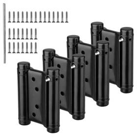 Happytakehome 765934285380 Stainless Steel Door Swing Hinge 4 Pack 3 Inch Black Self Closing Double Acti