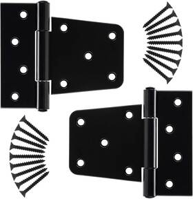 Hardware 313054353399 3.5 Inch Heavy Duty Gate Hinges Fence Door Durable Black Strap Hinge
