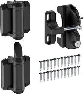 Hardware 445002882859 Self Closing Gate Hinges And Key Lockable 2 Sided Latch Kit T