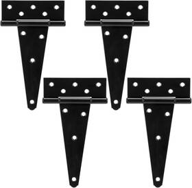 Hardware 445039192198 8 Inch Heavy Duty T-strap Black Gate/shed Hinges Rustproof Wrought 4 Pack
