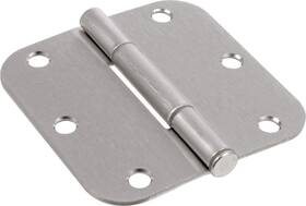 854328 Hardware Essentials 038902233332 Smooth Corner Squeak-proof Door Hinges 3-1/2 Inch Satin Nickel
