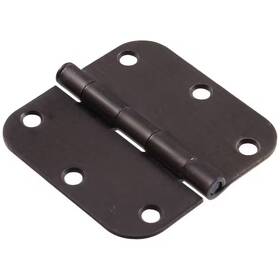 Hardware Essentials 313034087023 3-1/2 Inch Oil-rubbed Bronze Residential Door Hinge With 5/8 Round Corner Rem