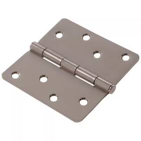 Hardware Essentials 445052279210 4 Inch Satin Nickel Residential Door Hinge With 1/4 Round Corner 9-pack