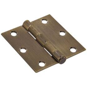 Hardware Essentials 711181450163 3-1/2 Inch Antique Brass Residential Door Hinge With Square Corner Removable Pin