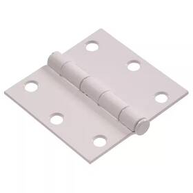 Hardware Essentials 744110061161 3 Inch White Residential Door Hinge With Square Corner Removable Pin Full Mortise