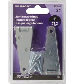 851663 Hardware Essentials Light Strap Hinges Zinc-plated 3-inch 2 Pack