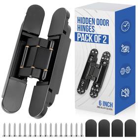 Hawaminent 765147715285 6 Inch Hidden Door Hinges Pack Of 2 Concealed Invisible Hinge For Secre