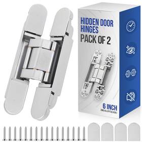 Hawaminent B0cs2tj6qn 6 Hidden Door Hinges Invisible Zinc Alloy Concealed