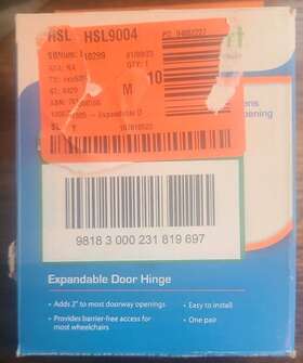 640-2006-0000 Healthsmart Expandable Door Hinge Pair