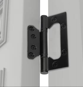 Em73-540 Hedison Black Steel Butt Door Hinge 5x3.5 In With Screws Pack Of 1