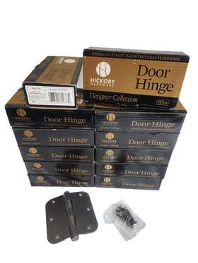 70306-2109 Hickory Hardware 12 Solid Brass Copper Hinges Antique Black 3.5 Inch 5/8 Radius Corner New