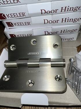 70306-9151 Hickory Hardware Solid Steel Brush Silver 3.5 Inch X - 1/4 Radius Corner Hinge