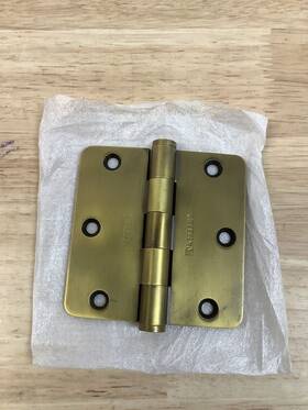 70307-6100 Hickory Hardware Solid Brass 3.5 Inch X3.5 1/4 Radius Plain Bearing Hinge - Winches