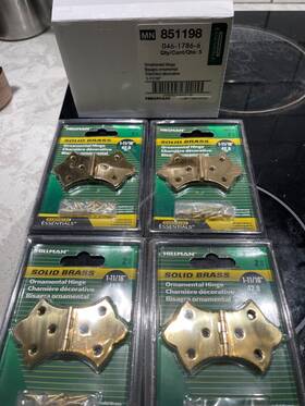 Hillman 038613211841 Brand New Solid Brass Decorative Hinges 2pcs Per Pack