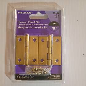 851732 Hillman Brass Finish 2 Inch Hinges Set Of By