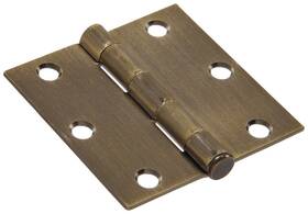 852839 Hillman Antique Brass Residential Square Corner Door Hinges Removable 3-1/2