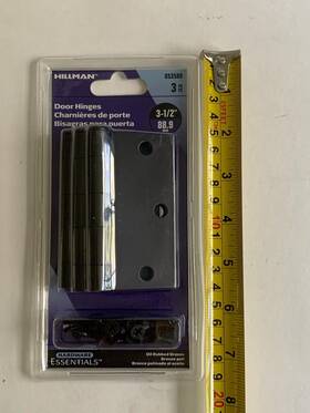 853580 Hillman Pack Of 3 Door Hinges 3-1/2 Inch Bronze