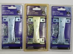 Bsg0061 Hillman 3 Light T Hinge 4in Zinc Matte Silver Tone 2pc Each Pack 851668 Nos New