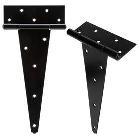 B0b56sbk5f Hillmaster 12in T-strap Heavy Duty Gate Hinges Black 2 Pack