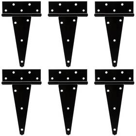B0cc8xq3lv Hillmaster 8in Heavy Duty T-strap Shed Gate Hinges Black 6 Pack
