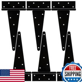 Hillmaster B0cc92wjt7 12 Inch T-strap Heavy Duty Shed Door Hinges Gate Strap Black