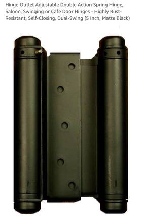 Hinge Outlet 633090415159 Matte Black Cafe Saloon Door - Adjustable Double Action Spring 5 Inch