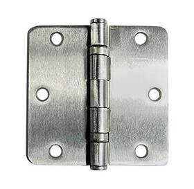 Hinge Outlet 644391830190 Interior Ball Bearing Satin Nickel Door Hinges 3.5 Inch With 1/4 Radius