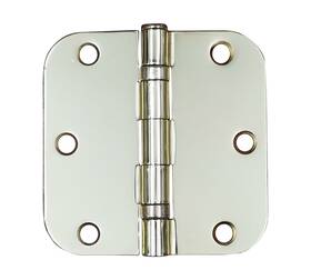 Hinge Outlet 644391831173 Polished Brass Door Hinges Ball Bearing 3.5 Inch With 5/8 Radius 2 Pack
