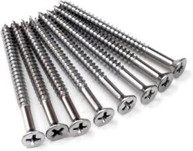 Hinge Outlet 644391831739 Polished Chrome Wood Screws 9 X 2 1/4 Inch For Residential Door Hinges - 24 Pack