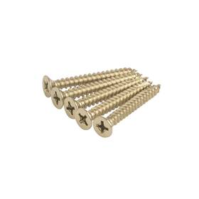 Hinge Outlet 644391833528 Bright Polished Brass Wood Screws For Hinges 9 X 1.5 Inch - 24 Pack