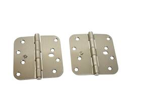 Rpb4040-58 Hingeoutlet 4in Satin Nickel Steel Butt Door Hinges 5/8 Radius Security Pair