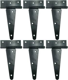 Hlmoptimo 726084554597 Heavy Duty T Hinge 6 Inch Pcs Black Rustproof For Gates Sheds Barns