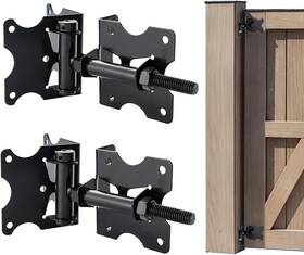 Hmh-5244 744110682281 2 Pack Self Closing Gate Hinges Heavy Duty Adjustable Fence Door Black