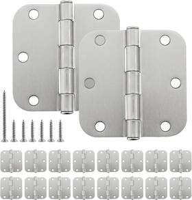 Hmh1131 445039880811 3.5 Inch X Door Hinges 5/8 Radius Corner Satin Nickel 18-pack