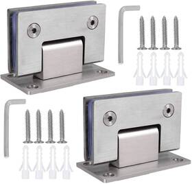 Hnbun 745681781687 2pack 90 Degree Shower Door Hinges Heavy Duty Frameless Glass St