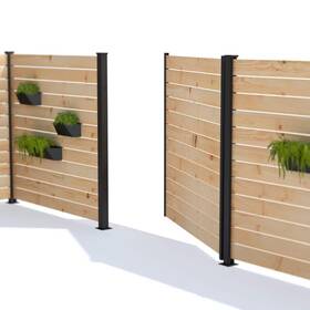 Uskga7101 Hoft Gate Frame Kit 71 Inch Black Aluminum For Horizontal Boards Hinges And Locks