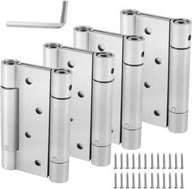 Hoigon 744111013602 2 Pairs 4 Inch Double Action Spring Door Hinges Stainless Steel With Screws