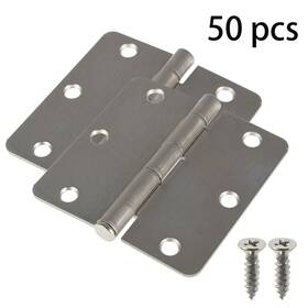 Hgf71320 Home-garden-fix 2.2mm And 1/4 Inch Radius Corners 3-1/2 Satin Nickel Iron Hinge 3.5 50 Pack