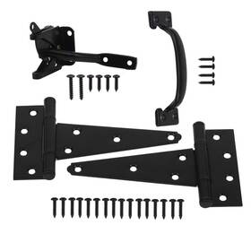 Home Master Hardware 842001150526 Wood Gate Set- Heavy Duty 6 Inch Tee Hinge Pul
