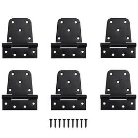 Home Master Hardware 842001150595 3-1/2 Inch Heavy Duty T Hinge Gate Hinges Steel Black Finish With Screws 6-pa