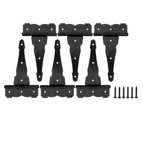 Home Master Hardware 842001150755 6 Pack 8 Inch Heavy Duty Decorative T Strap Tee Hinges Shed Storage Gate Barns