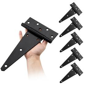 Hh522 Home Master Hardware 10 Inch T-strap Gate Hinges Heavy Duty Shed Door Black Hi