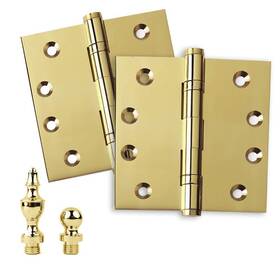 Hbh-4040bbus3 Homebuilders Hardware Embassy Door Hinge Solid Brass - 4 X Inch Polished Two 2 Packs