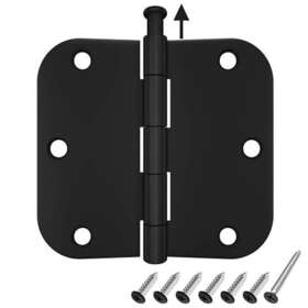 Hosom 789605565120 3.5 Inch Door Hinges With 5/8 Radius Fit Standard 30 Pack Matte Black