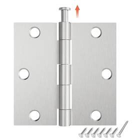 Hosom 795847919225 3 Pack Door Hinges 3.5 Inch With Square Corner Satin Nickel Interior Hinge