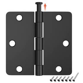 B0fl2hjm3x Hosom 18 Pack Matte Black Door Hinge 3.5 Inch X With 1/4 Radius - 3 1/2